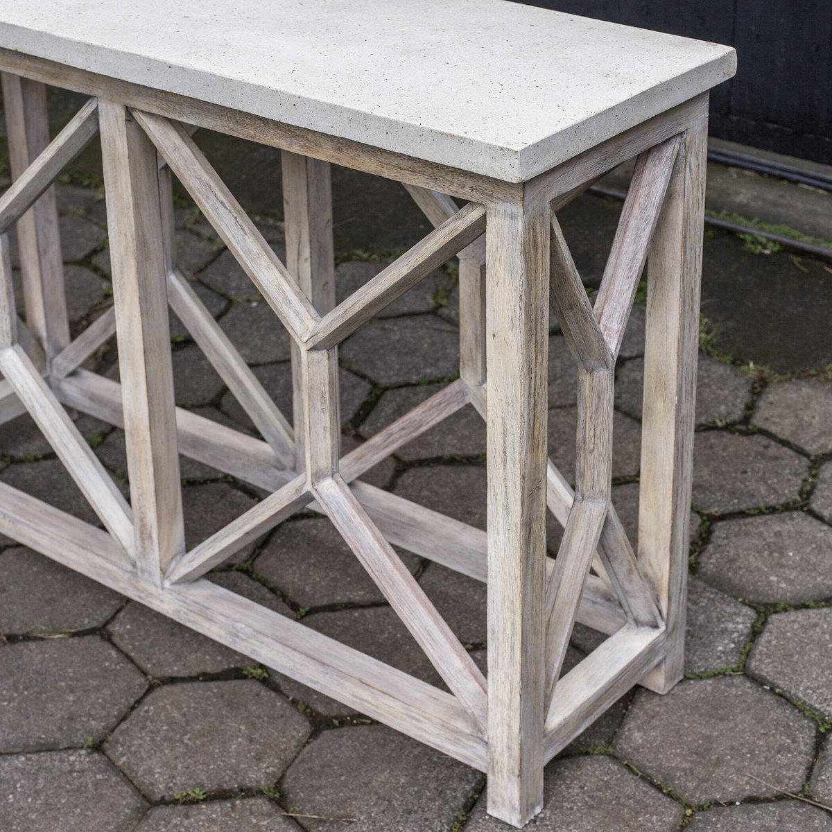 Catali Ivory Stone Console Table, by Uttermost, 41" width x 30" height x 14" depth View 8