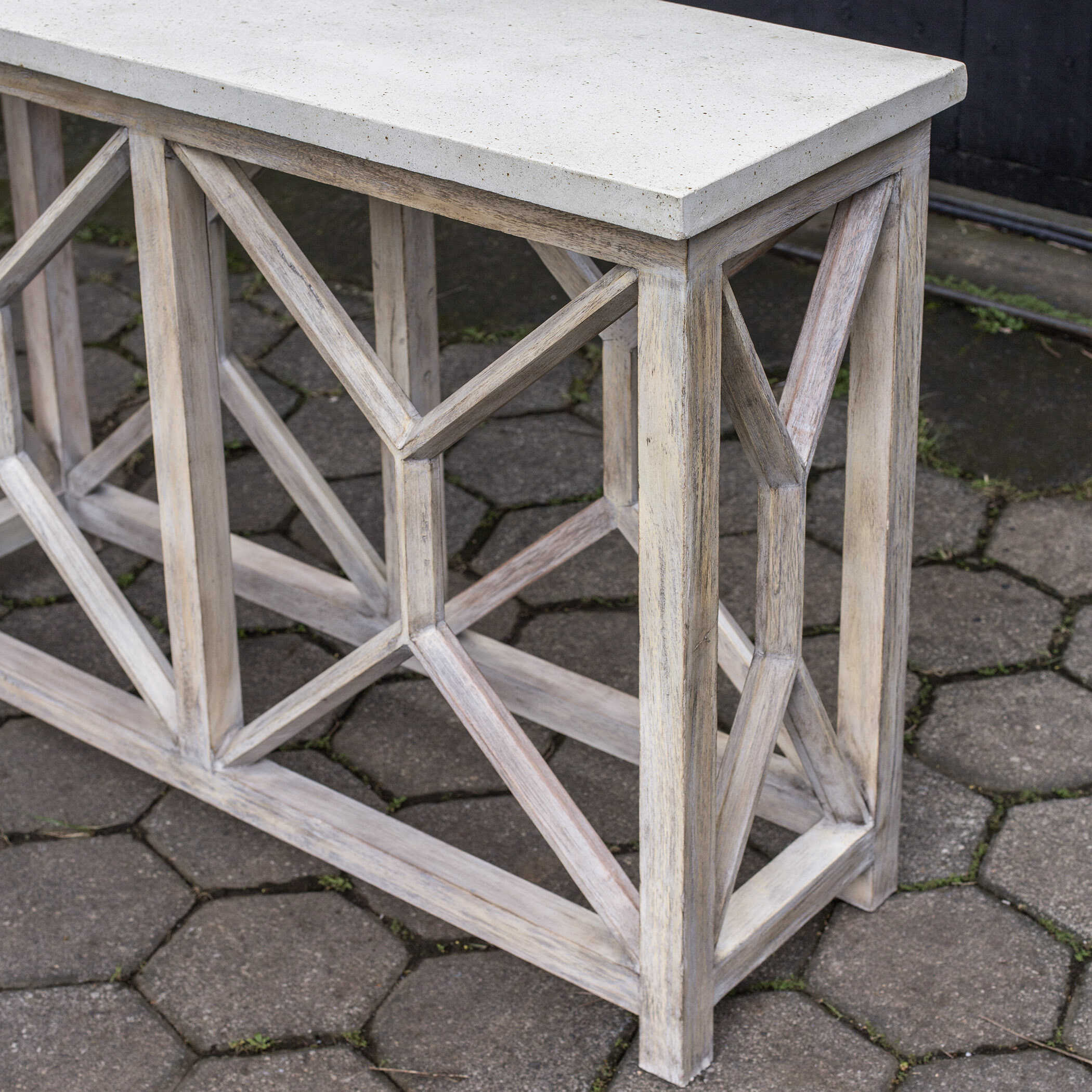 Catali Ivory Stone Console Table large image 