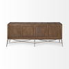 Swordfish 72L x 19W  x 30.25H Two-Tone Brown Wood Cabinet Silver Metal Base 4 Cabinet Door Sideboard thumbnail 5