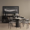 Maxwell 48' Round Pedestal Dining Table | White Marble & Black Wood | Seats 4, by Mercana, 48" length x 48" width x 30" height thumbnail 3