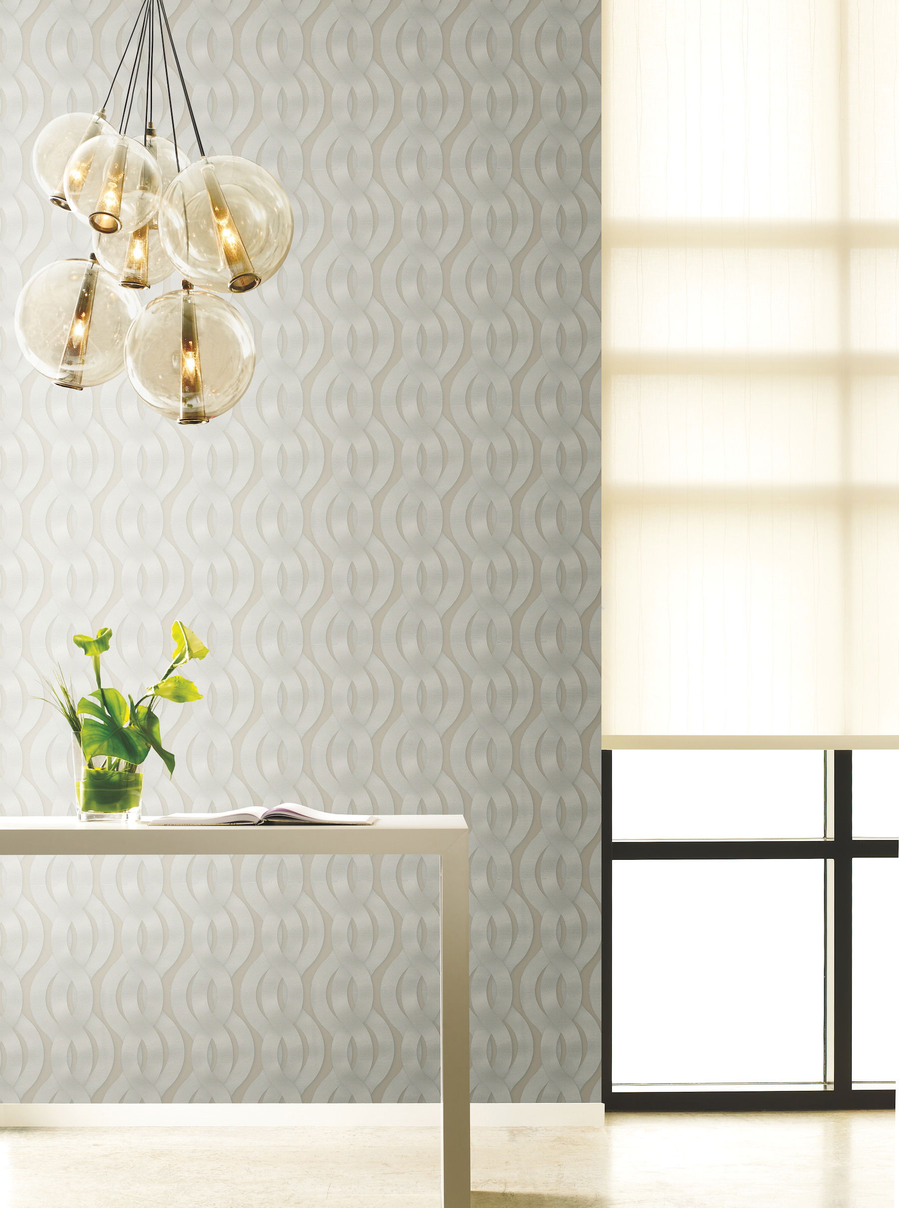Nexus Beige Metallic Wallpaper, by York Wall, 34'6" length x 2'3.56" width x 0.02" depth View 3