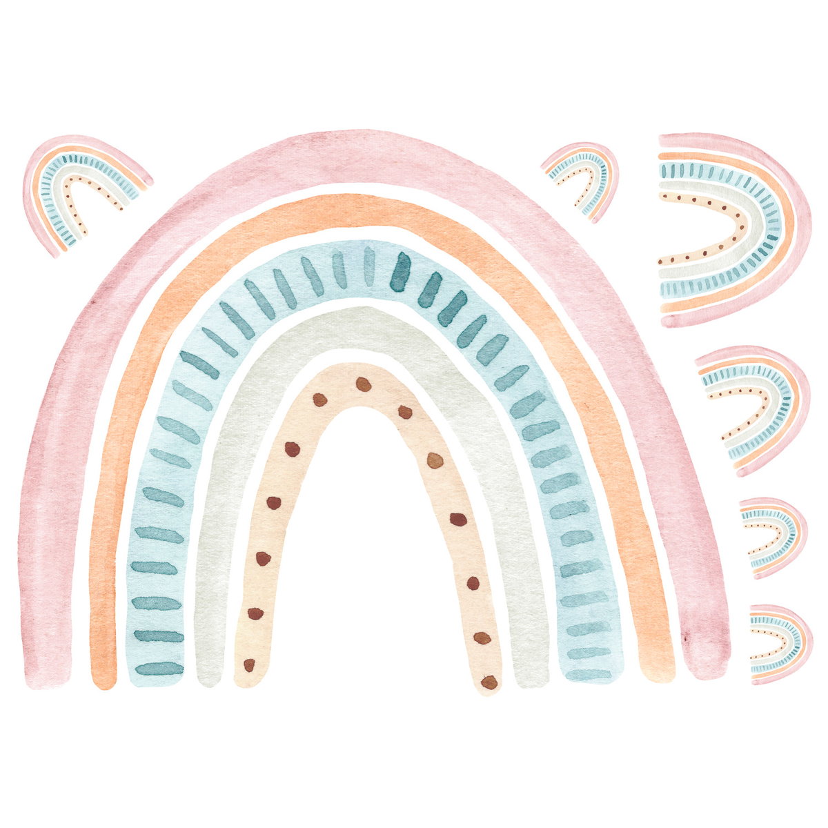 Watercolor Rainbow Peel & Stick XL Giant Wall Decal, by York Wall, 3' length x 2'2.12" width x 3.55" depth