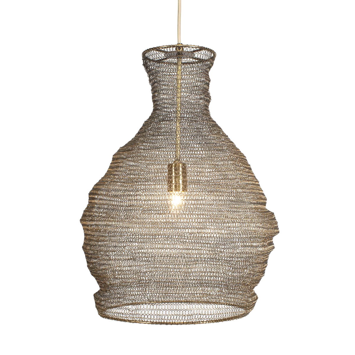 Murmur Woven Brass 1 Light Pendant, Ceiling Light by Uttermost, 15" width x 21.6" height x 15" diameter x 15" depth View 1