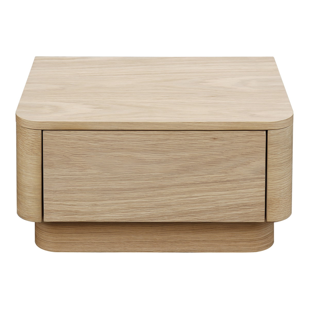 Round Off Small Nightstand Light Oak Brown, by Moe's Home, 20" width x 11" height x 15" depth View 1