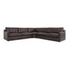 Thurlow Corner Modular Sectional Espresso Brown Leather, Sectional Sofa by Moe's Home, 123.1" width x 33" height x 123.1" depth thumbnail 1