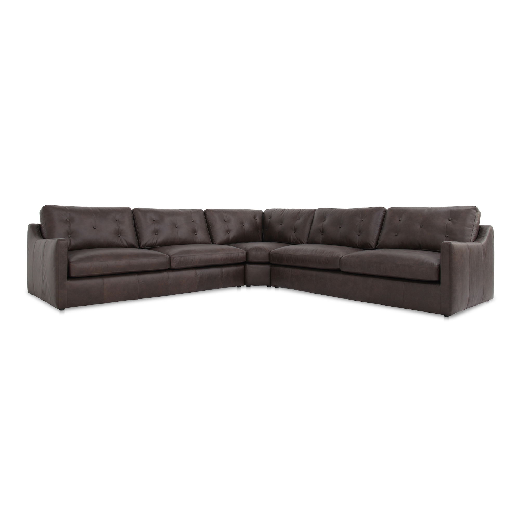 Thurlow Corner Modular Sectional Espresso Brown Leather large image 