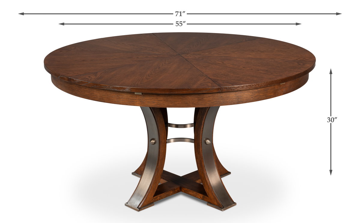 Tower Jupe Dining Table  Med Palladio, by Sarreid, 4'7" length x 4'7" width x 2'6" height View 12