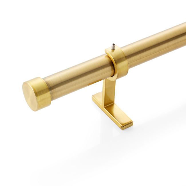 Online Designer Dining Room CB Brass End Cap Finial and Curtain Rod Set 48"-88
