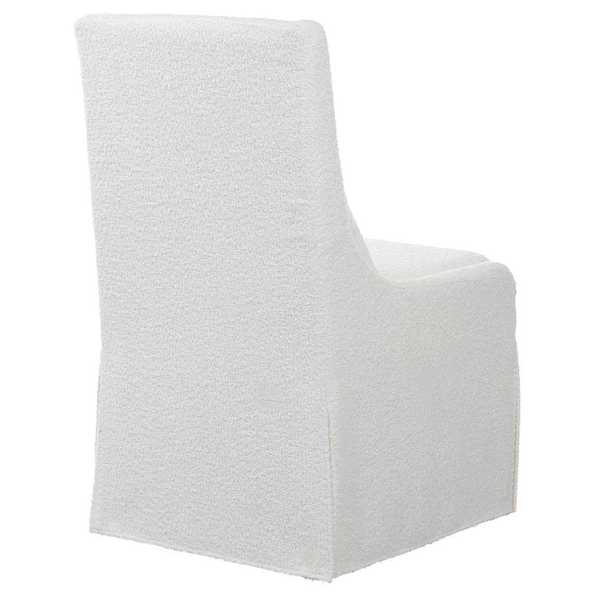 Coley White Armless Chair, Accent Chair by Uttermost, 23" width x 39.5" height x 25" depth View 7