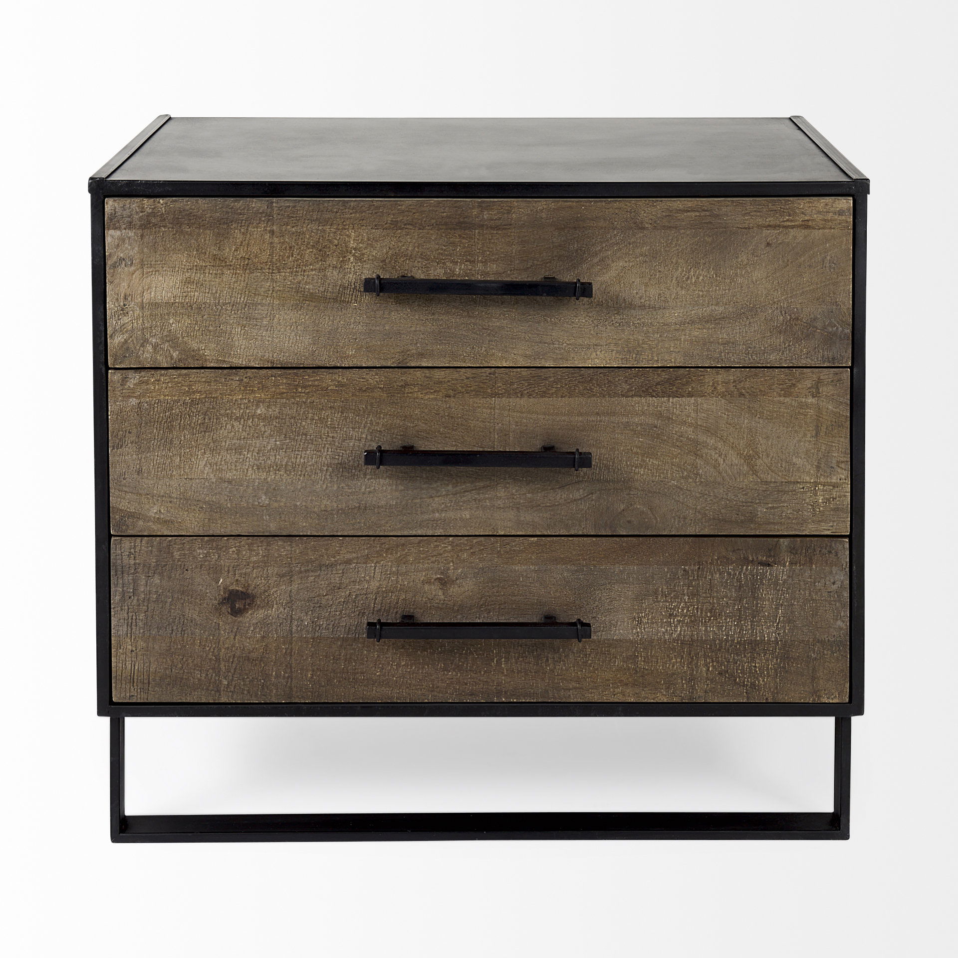 Alvin  Wood with Metal Framing Accent Cabinet, Cabinets & Chest by Mercana, 34.5" length x 21.5" width x 30" height View 3