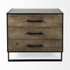 Alvin  Wood with Metal Framing Accent Cabinet, Cabinets & Chest by Mercana, 34.5" length x 21.5" width x 30" height thumbnail 7