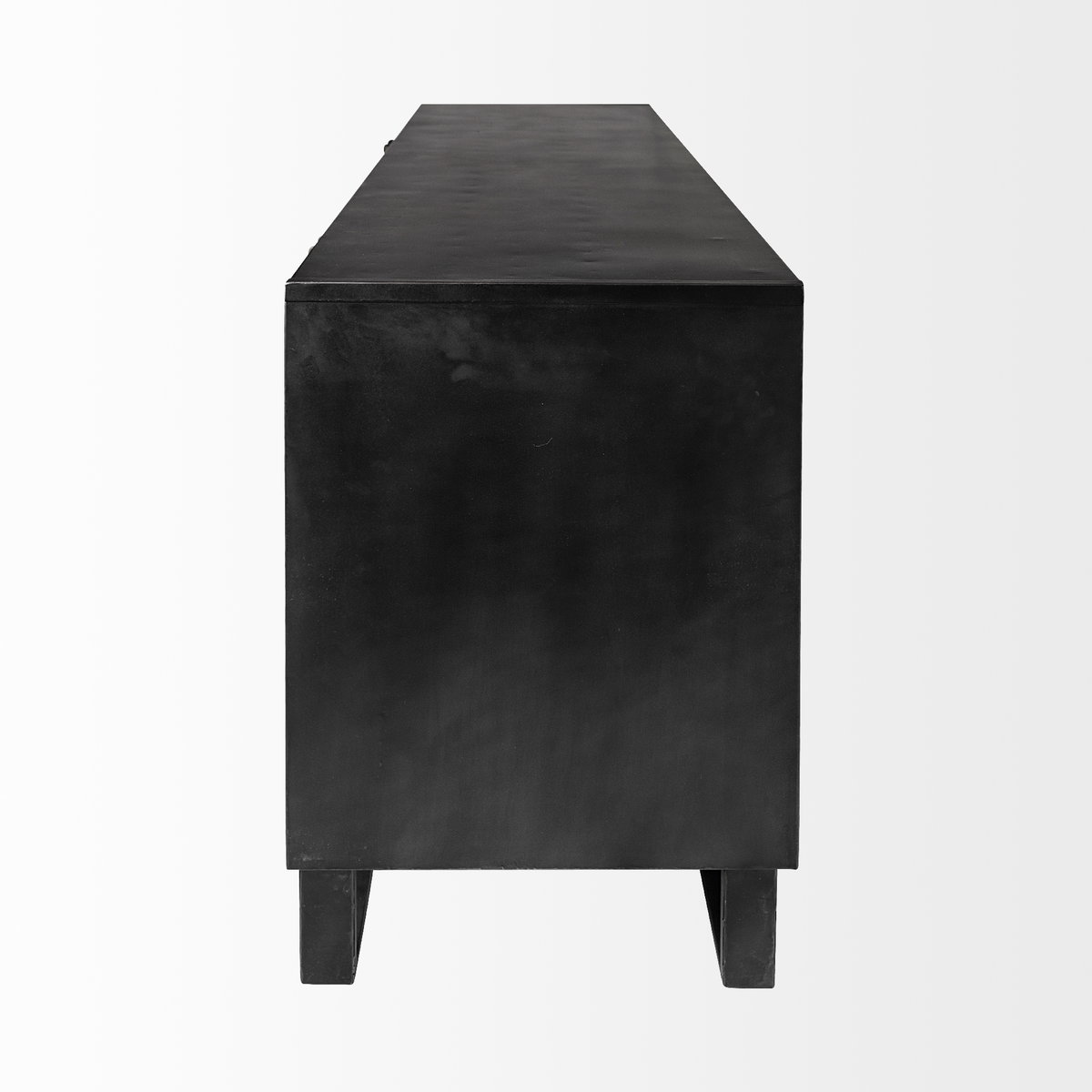 Alvin 82x20 Brown Solid Wood With Black Metal Frame 3 Drawer 2 Cabinet Door Sideboard, Sideboards & Buffet by Mercana, 82" length x 20" width x 30" height View 7