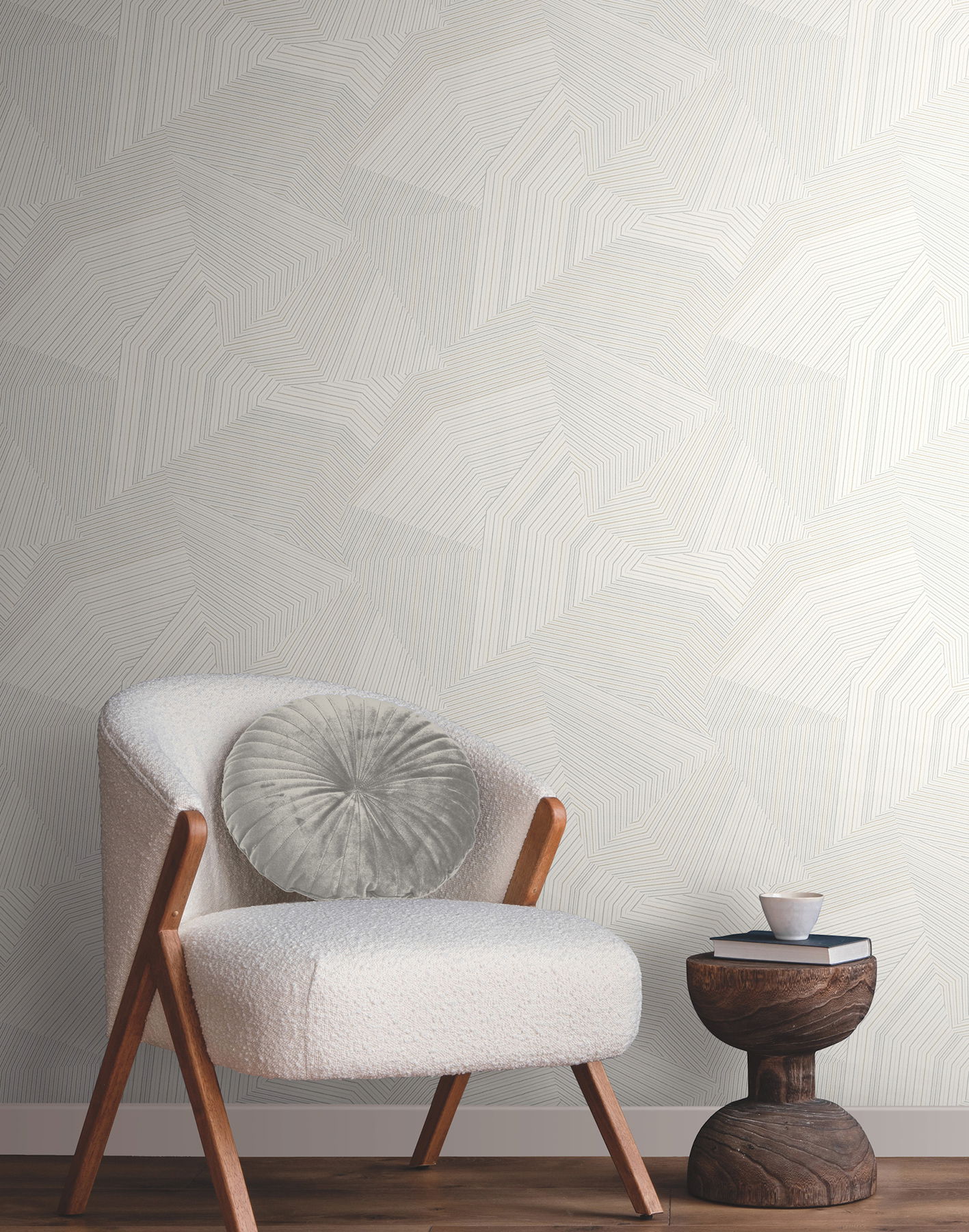Dotted Maze White Wallpaper large image 