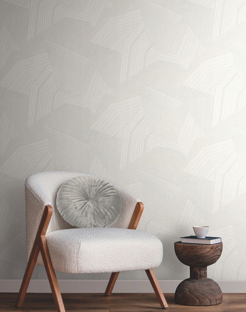 Dotted Maze White Wallpaper