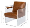 Holloway Armchair, Cuba Brown, Seating by Sarreid, 24" length x 32" width x 31" height thumbnail 15