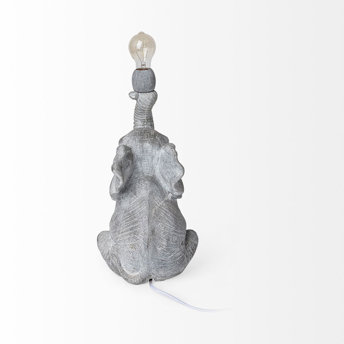 Tantor (15.9'H) Gray Resin Elephant Calf Table Lamp, by Mercana, 11.4" length x 8.5" width x 15.9" height View 5