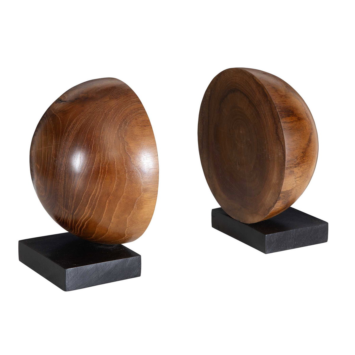 Teak And Noir Bookends Set/2, by Uttermost, 8" width x 9" height x 8" depth View 5