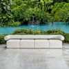 Bolster Back White Armless Outdoor Sofa, by Uttermost, 3' width x 2'5.25" height x 3' depth thumbnail 9