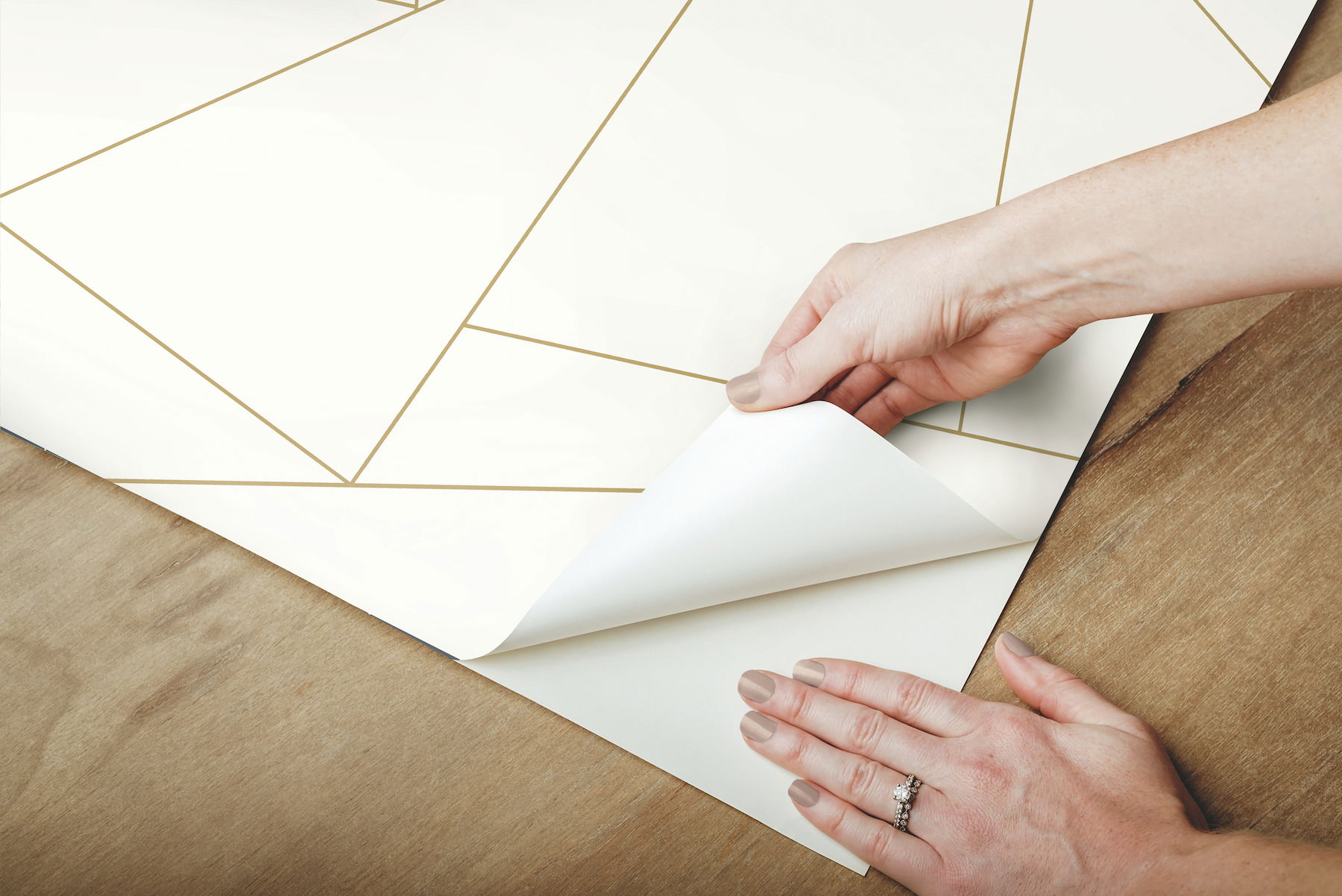 Fractured Prism  Gold Metallic Peel & Stick Wallpaper large image 