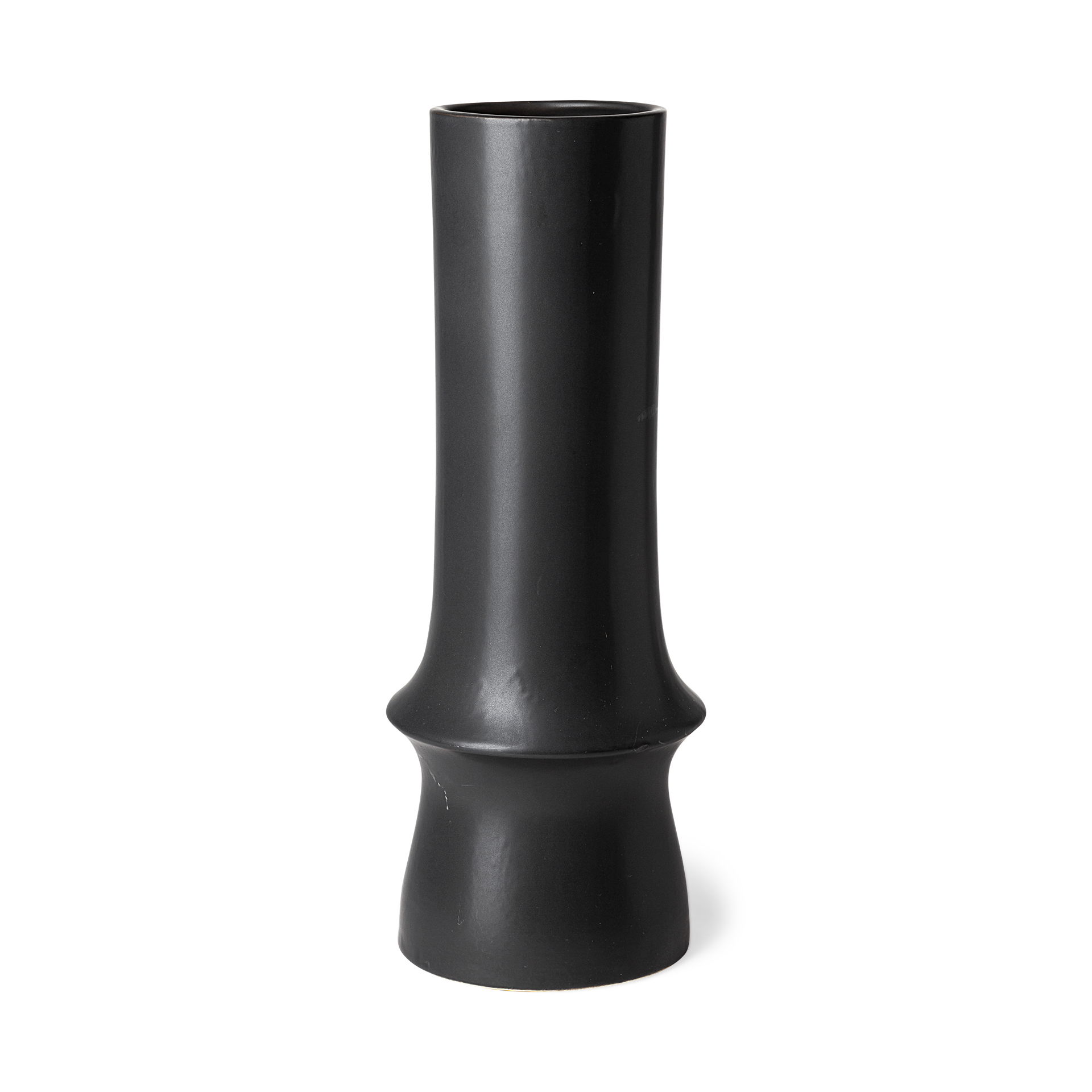 Laforge III Black Ceramic Vase, by Mercana, 6.5" length x 6.5" width x 17.13" height View 1