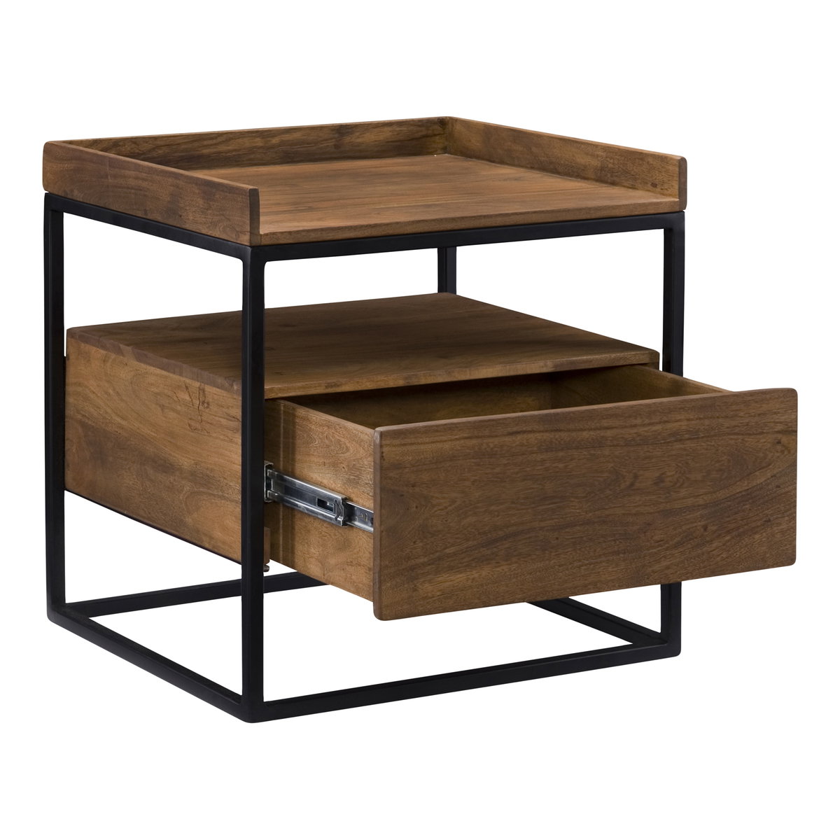Vancouver Side Table Light Brown, Side & End Table by Moe's Home, 23" width x 24.75" height x 20" depth View 2