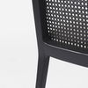 Clara Black Wood with Cream Fabric Seat and Cane Back Armless Dining Chair thumbnail 10