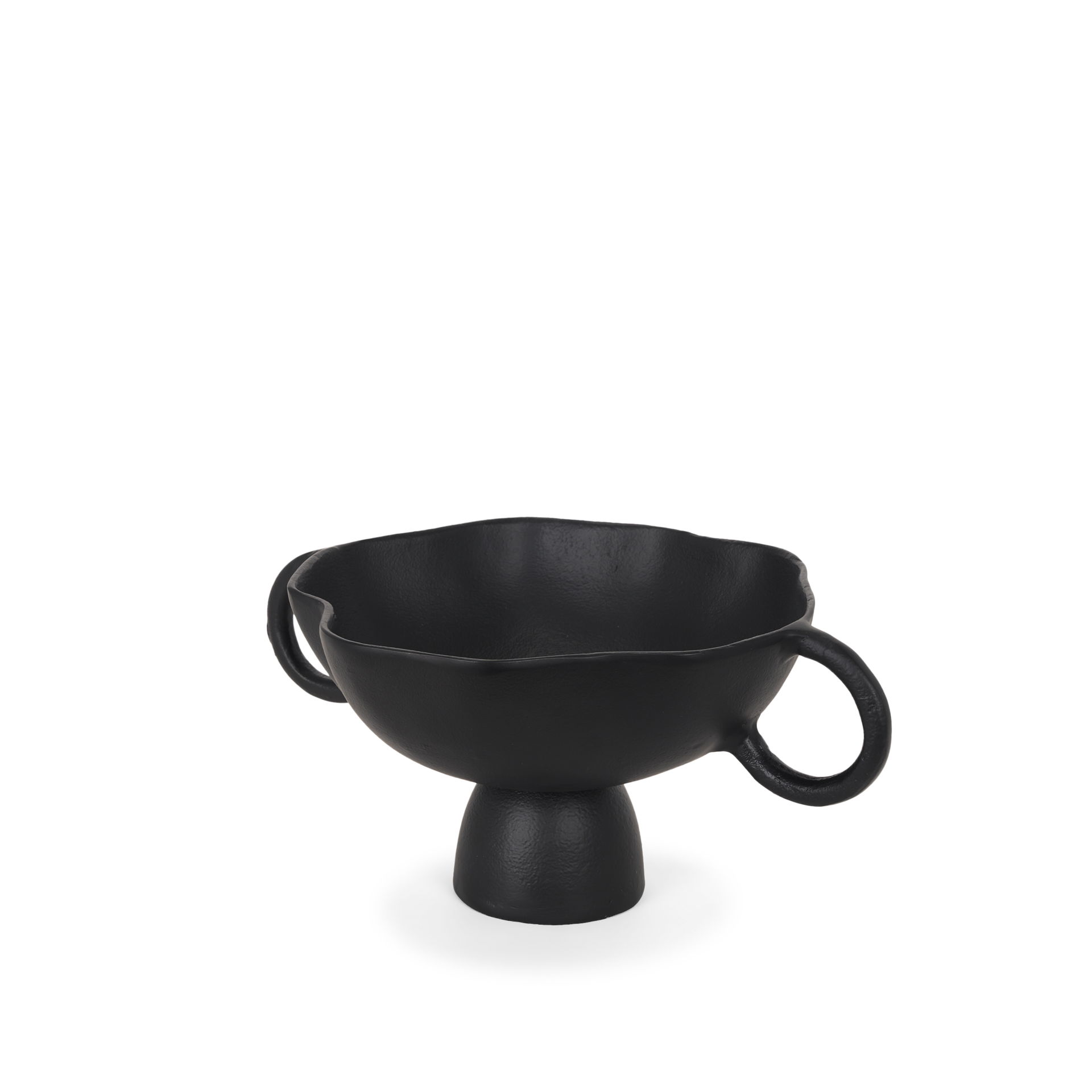 Radka Small Matte Black Metal Decorative Bowl, by Mercana, 15.55" length x 11.22" width x 6.75" height View 1