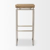 Givens 14.0L x 15.8W x 31.8H Brown Wood with Silver Metal Frame Barstool thumbnail 4