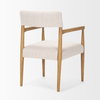 Toni Curved Back Dining Side Chair | Cream Fabric with Light Brown Wood, Dining Chair by Mercana, 22.44" length x 24.61" width x 33.66" height thumbnail 8