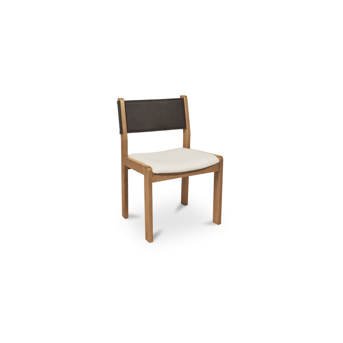 Carol Dining Chair Deep Brown Leather Set Of Two, by Moe's Home, 21.6" width x 32" height x 19.5" depth View 2