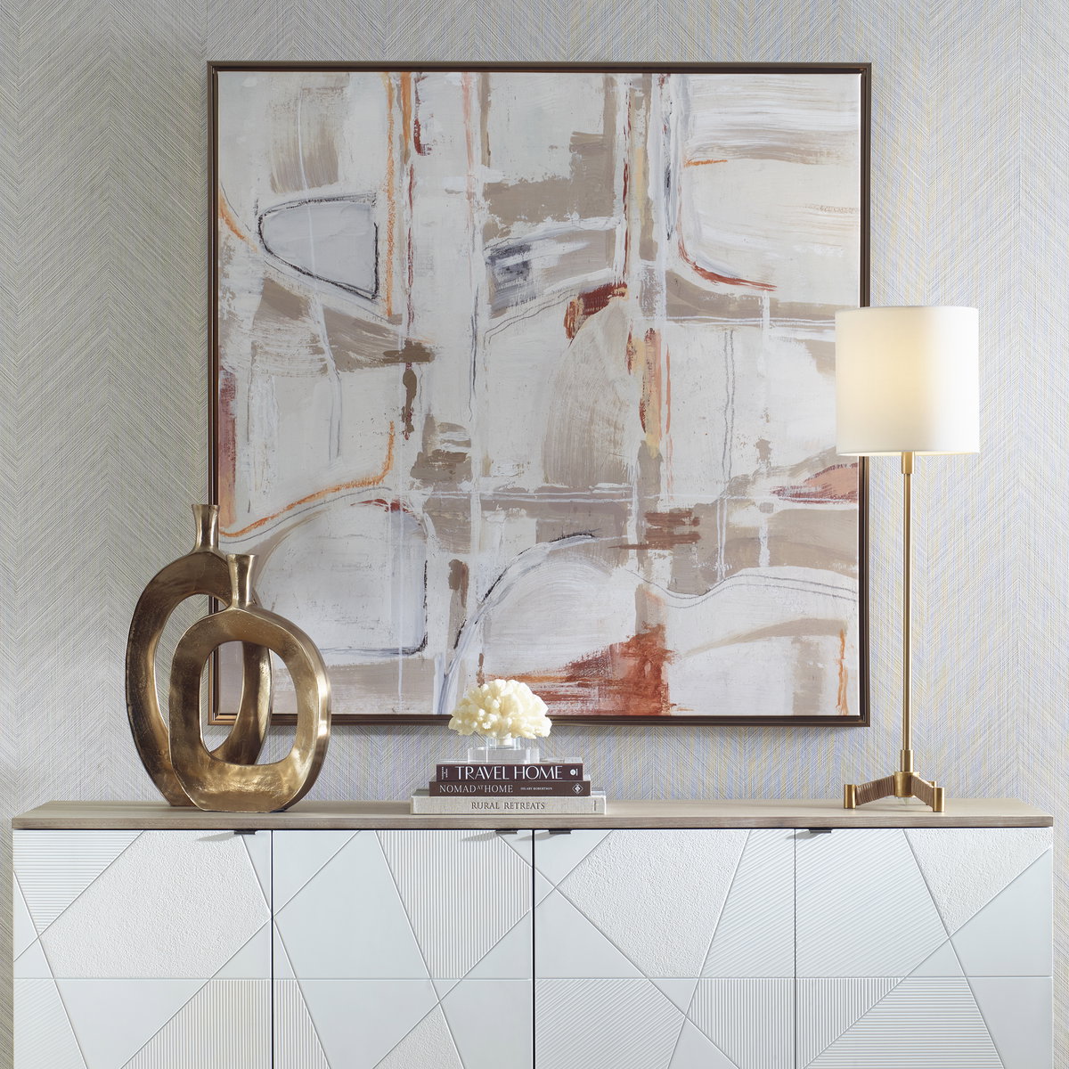 Neutral Nirvana Abstract Canvas Art, by Uttermost, 49.5" width x 49.5" height x 2" depth View 2