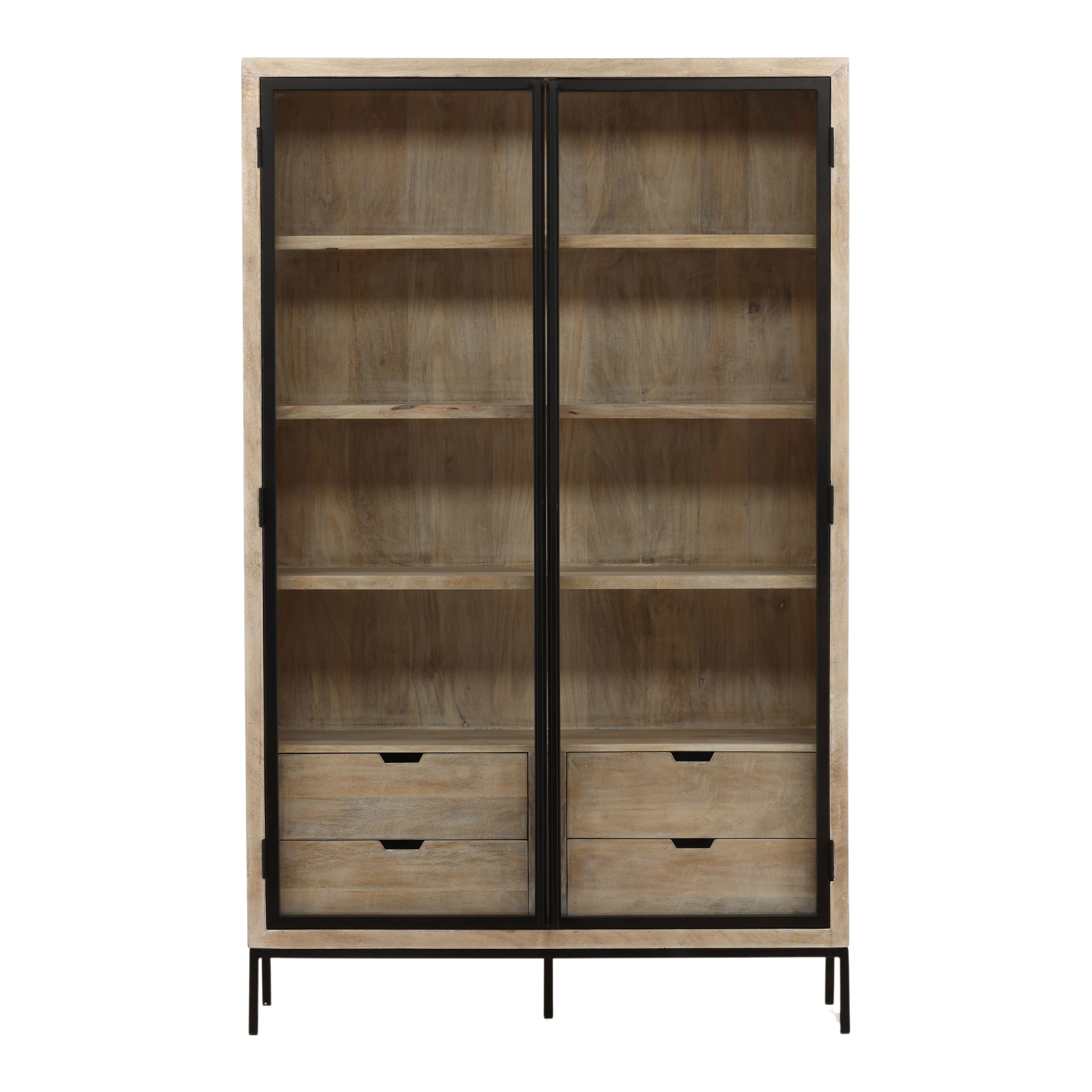 Fairbanks Cabinet Natural, Cabinets & Sideboard by Dovetail, 48" width x 78" height x 16" depth View 2