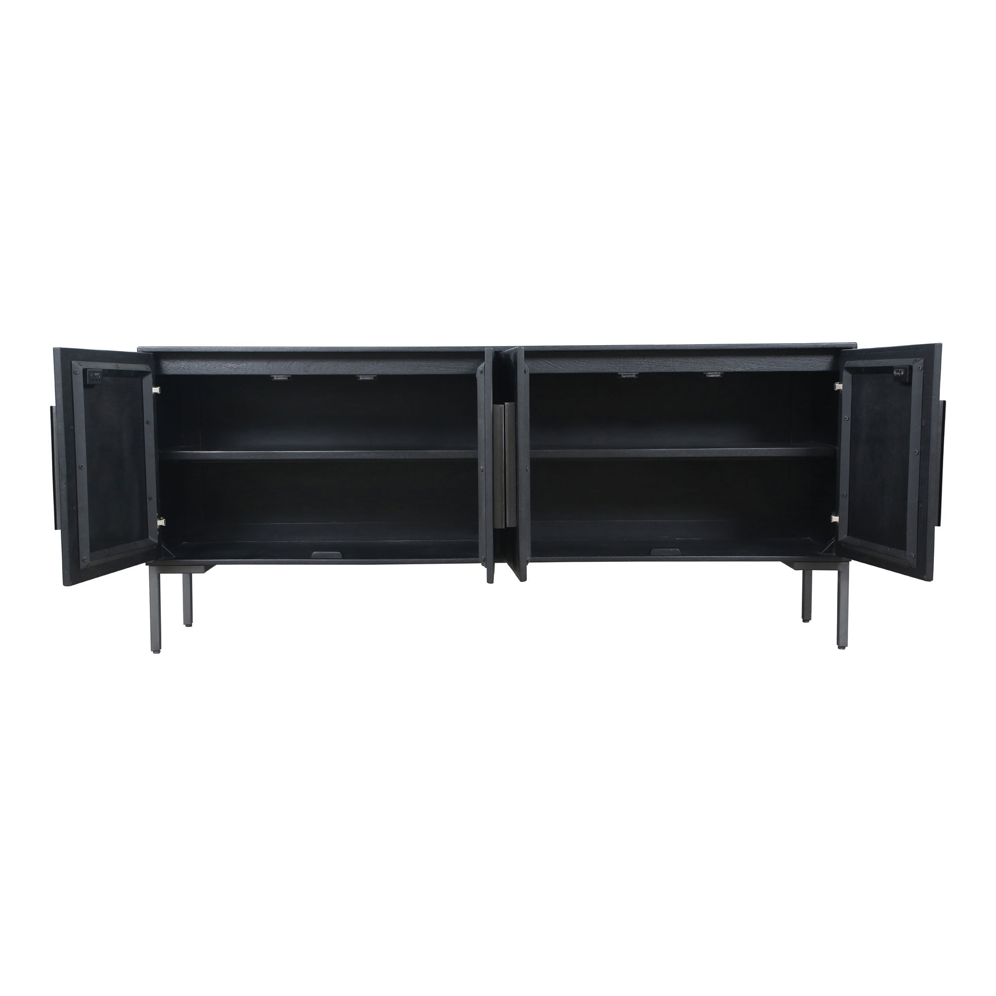 Fishbone Sideboard Black, Cabinets & Sideboard by Moe's Home, 77" width x 33.5" height x 16" depth View 3