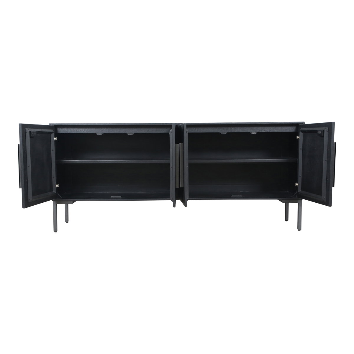 Fishbone Sideboard Black, Cabinets & Sideboard by Moe's Home, 77" width x 33.5" height x 16" depth View 3