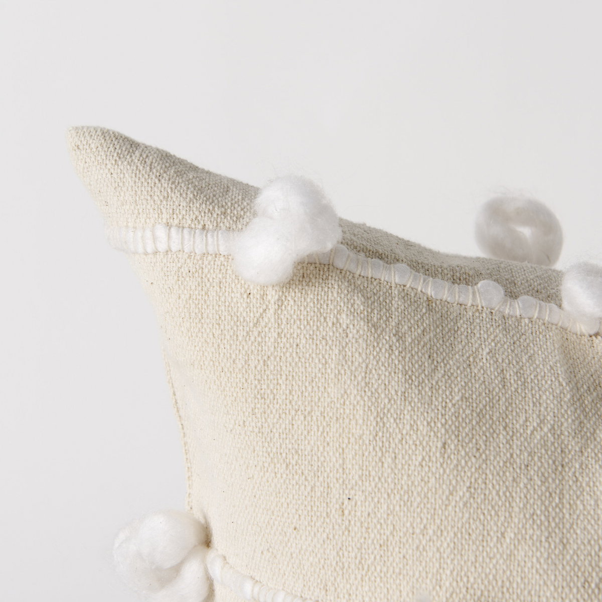 Erica 20x20 Cream With White Detail Pillow Cover, Decorative Pillow by Mercana, 20" length x 20" width x 0.2" height View 8