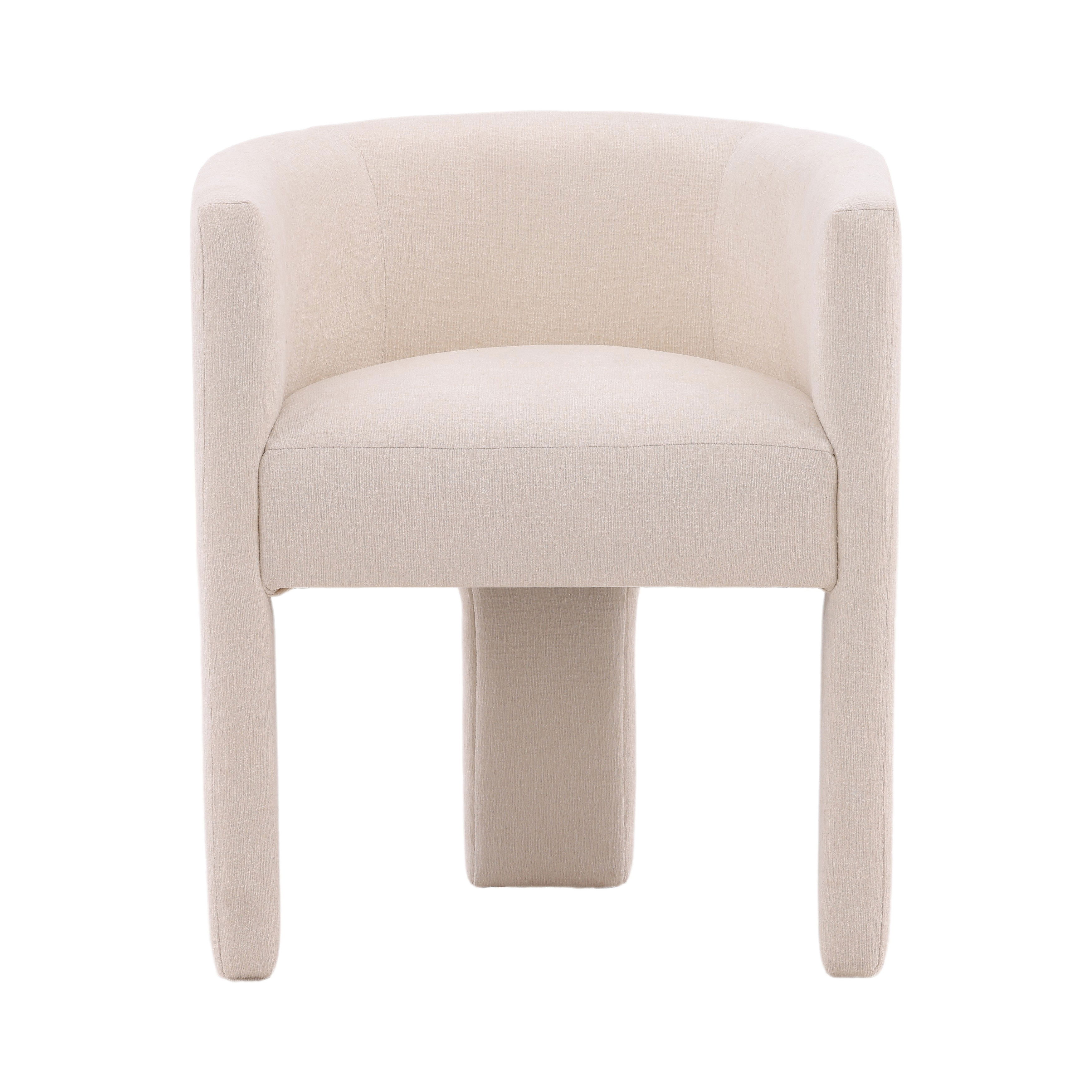 Olimpia Dining Chair Cream, by Dovetail, 24" width x 28" height x 22.75" depth View 2
