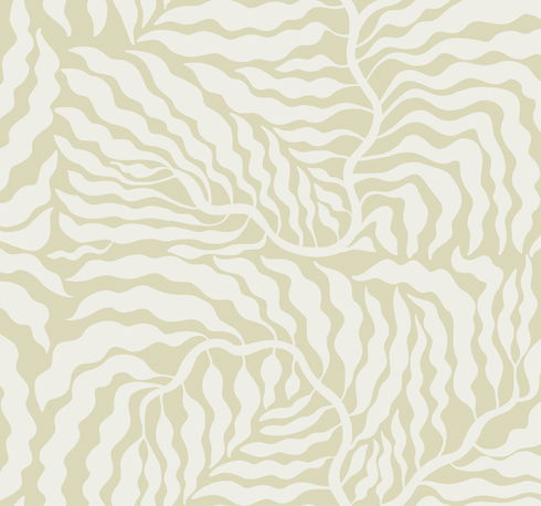 Fern Fronds Light Green & White Wallpaper