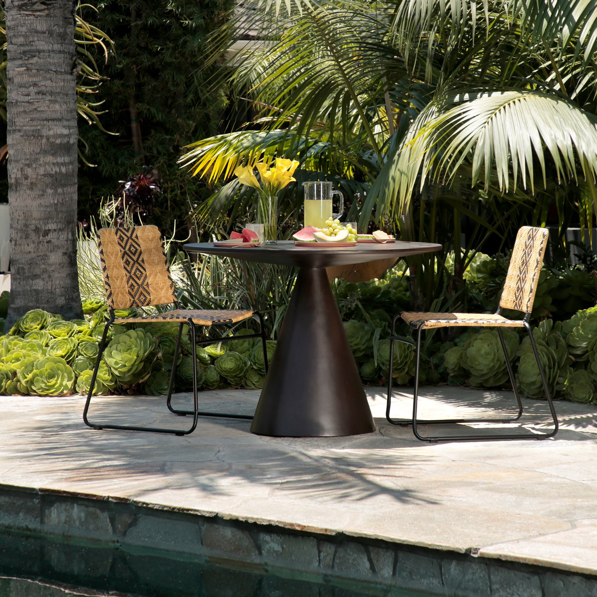 Florina Dining Table Lava, by Dovetail, 41.5" width x 30" height x 41.5" depth View 4