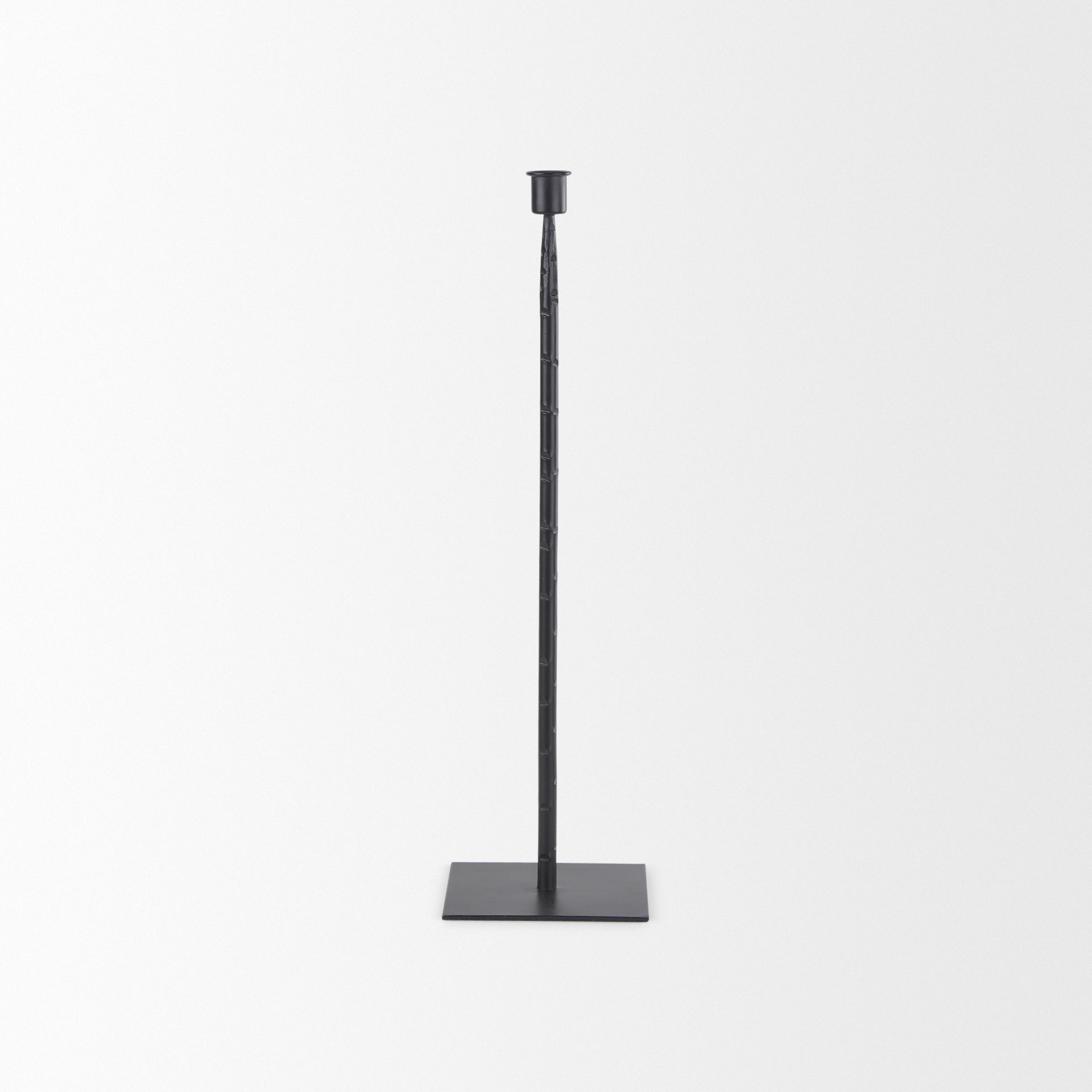 Porter  Medium Black Iron Candle Holder, Candles & Candle Holder by Mercana, 5" length x 5" width x 18" height View 5