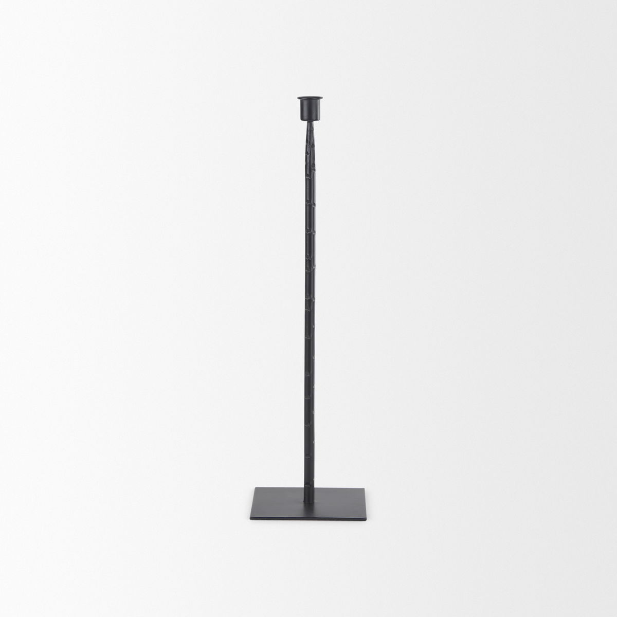Porter  Medium Black Iron Candle Holder, Candles & Candle Holder by Mercana, 5" length x 5" width x 18" height View 5