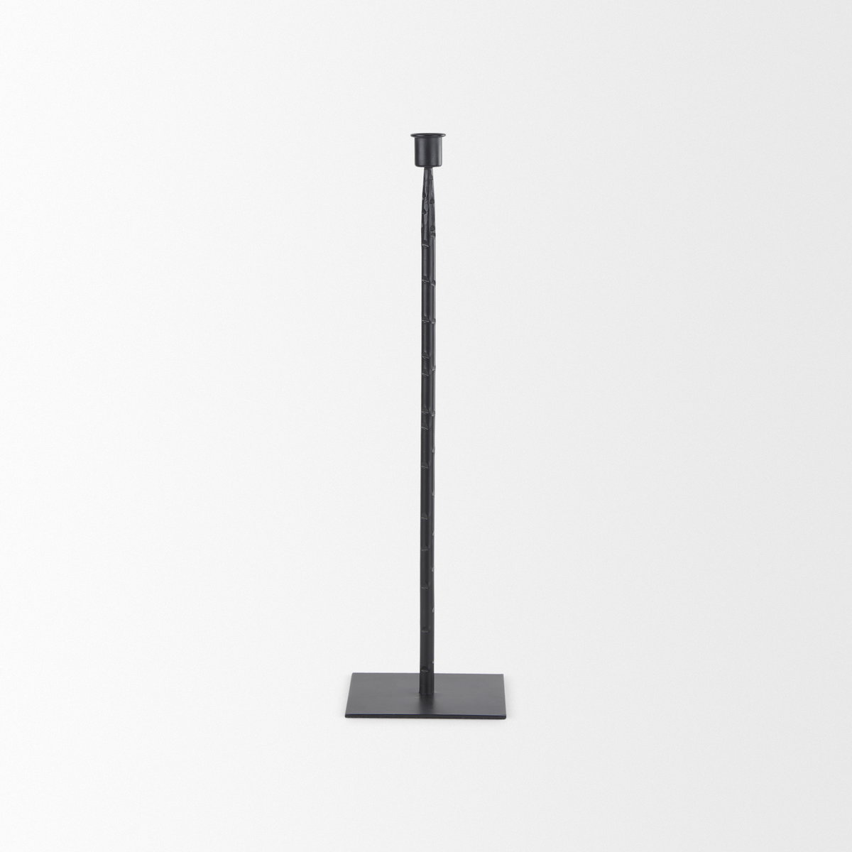 Porter  Medium Black Iron Candle Holder, Candles & Candle Holder by Mercana, 5" length x 5" width x 18" height View 5