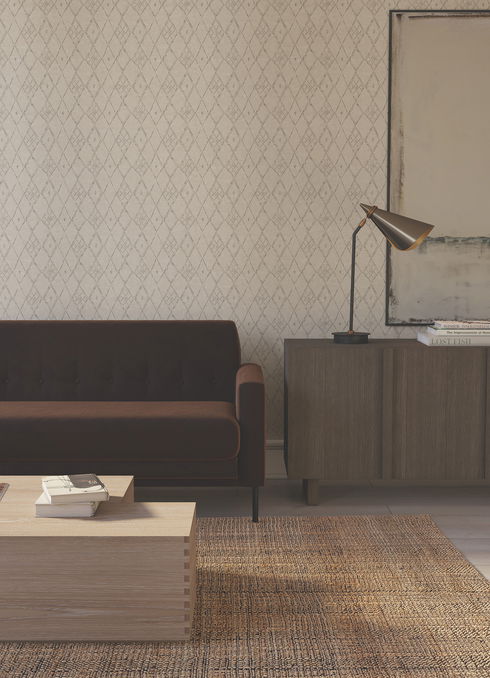 Souk Diamonds Taupe Wallpaper