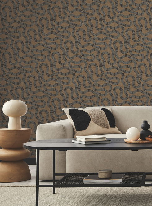 Ophidia Brown Wallpaper