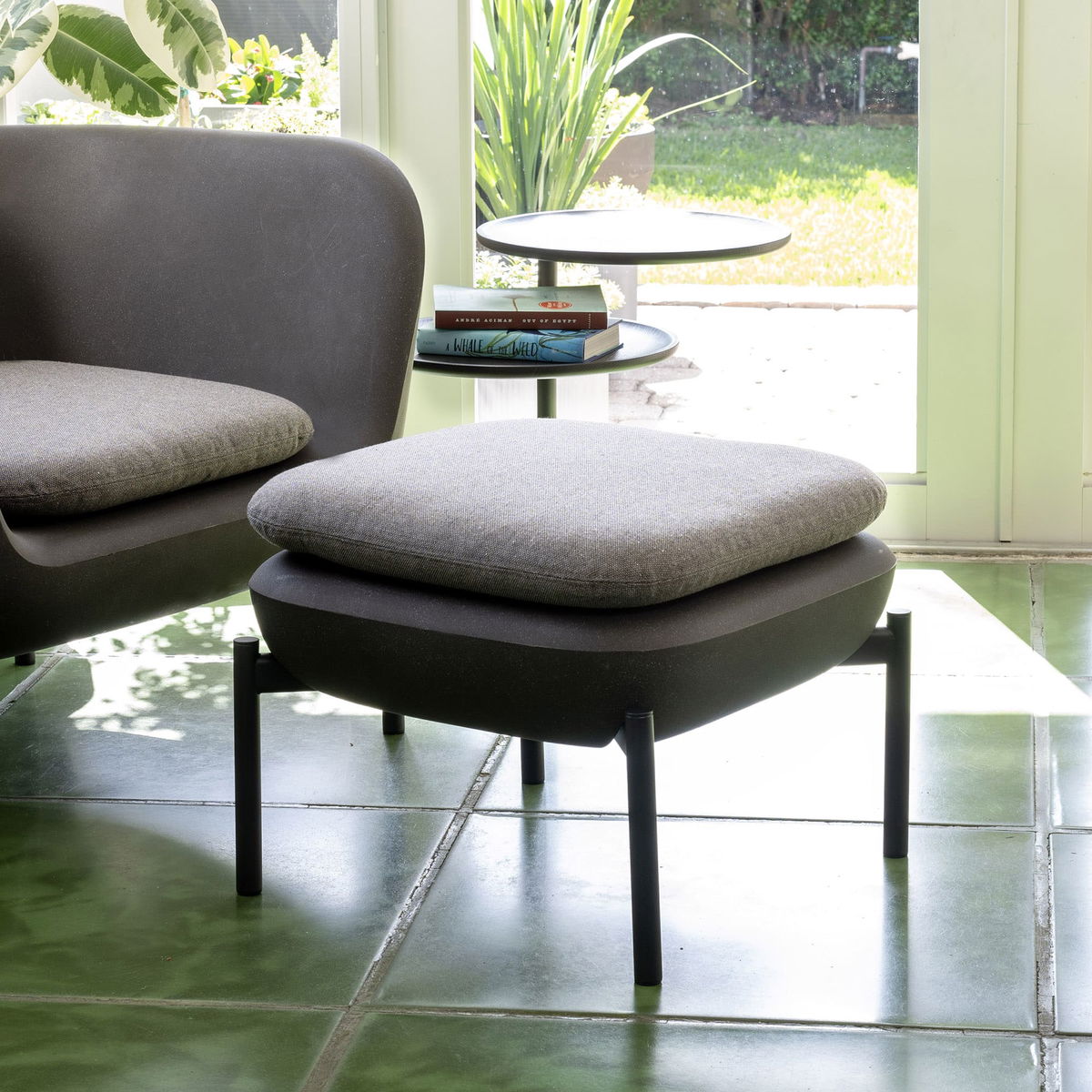Inou Elements Ottoman, Outdoor Furniture by Crescent Garden, 1'8.9" width x 1'3.7" height x 1'8.9" depth View 2
