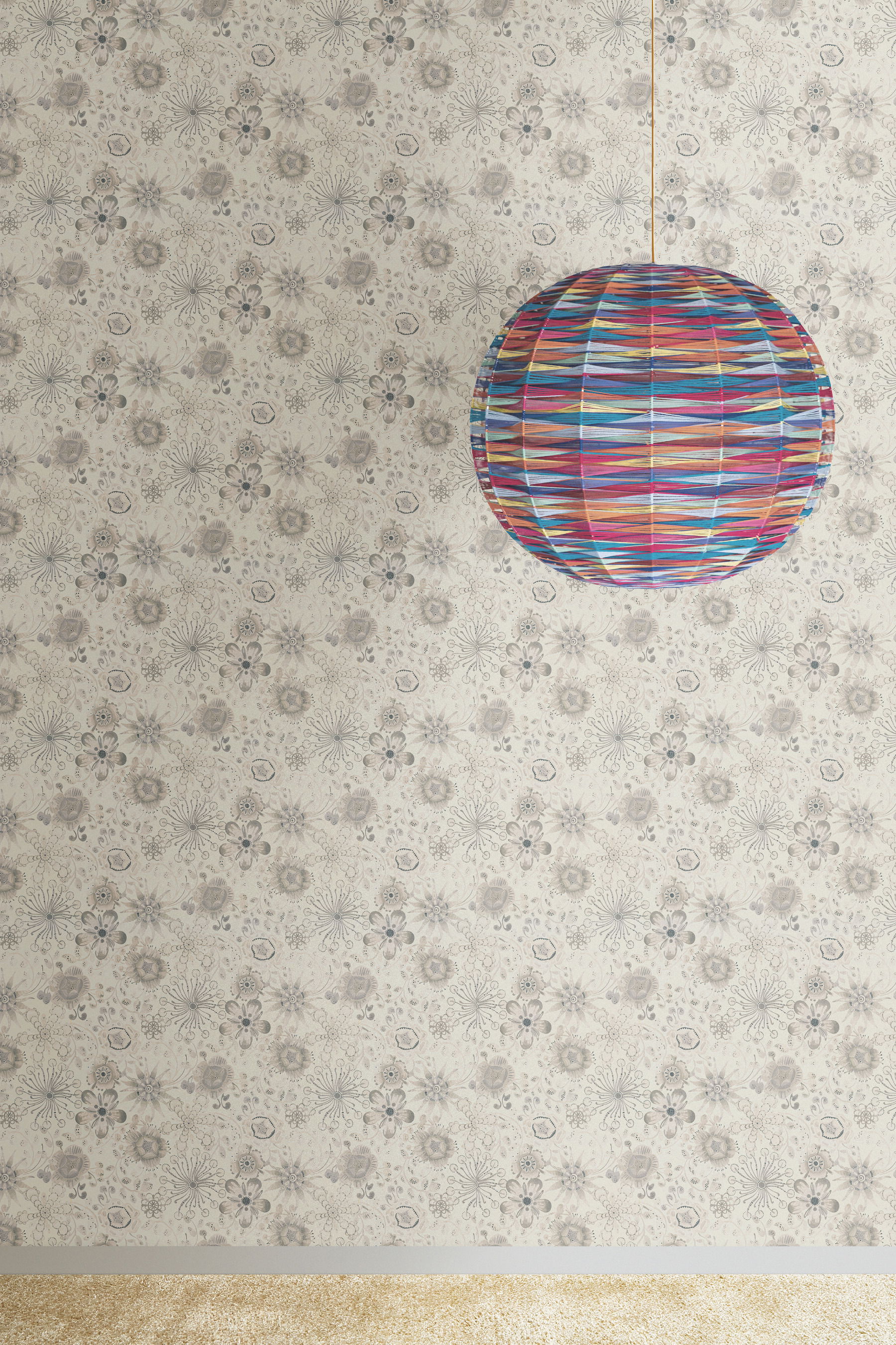 Magic Garden Grey Wallpaper large image 