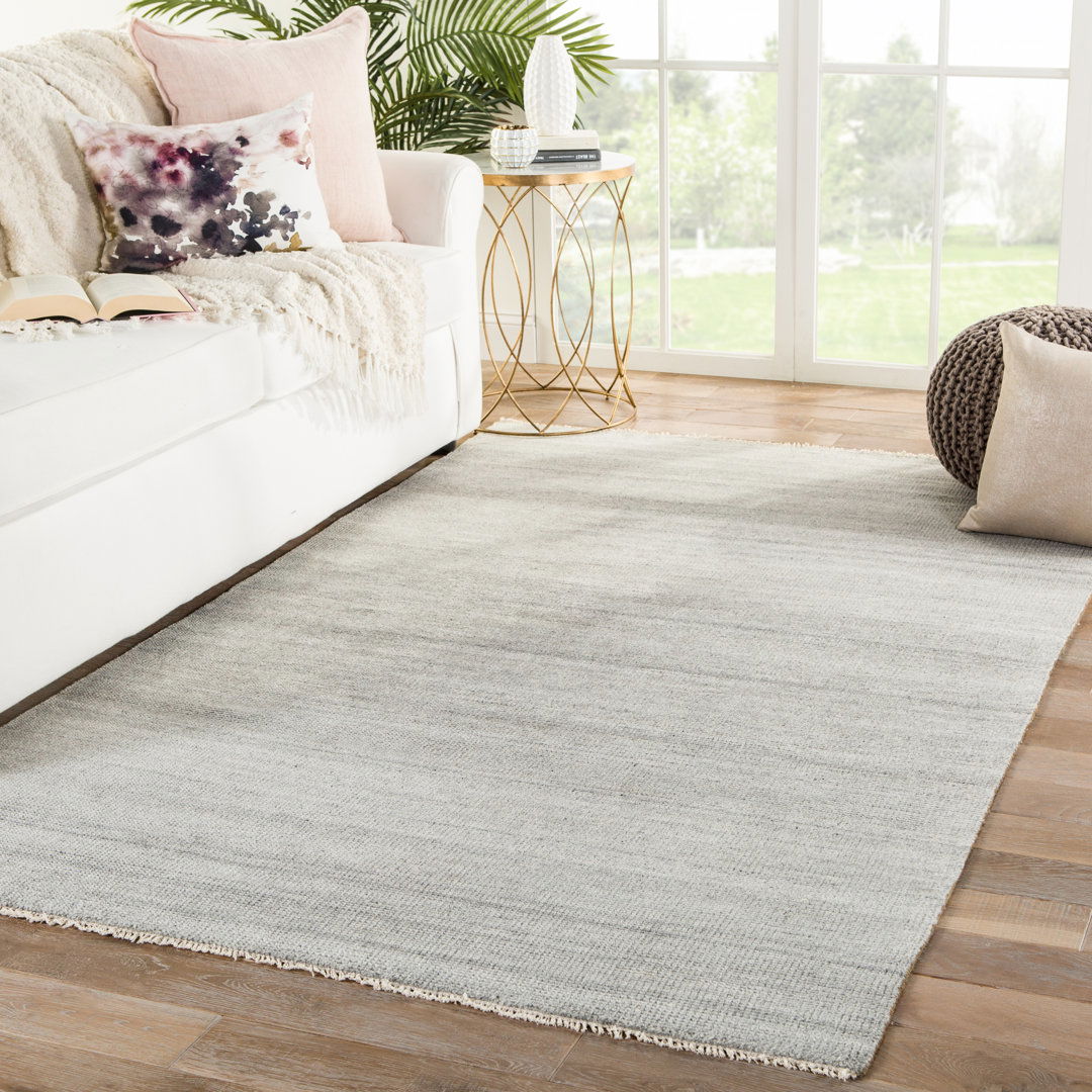 Jaipur Living Origin Hand-Knotted Solid Light Gray Area Rug (10'X14') large image 