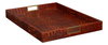Norton Leather Tray  Croco Leather  Tan, by Sarreid, 1'6" length x 2' width x 2" height thumbnail 9