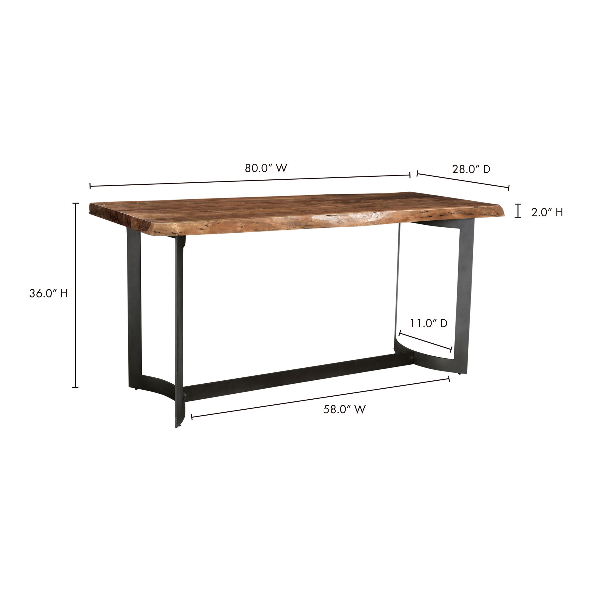Bent Counter Table, Counter & Bar Table by Moe's Home, 80" width x 36" height x 28" depth View 7