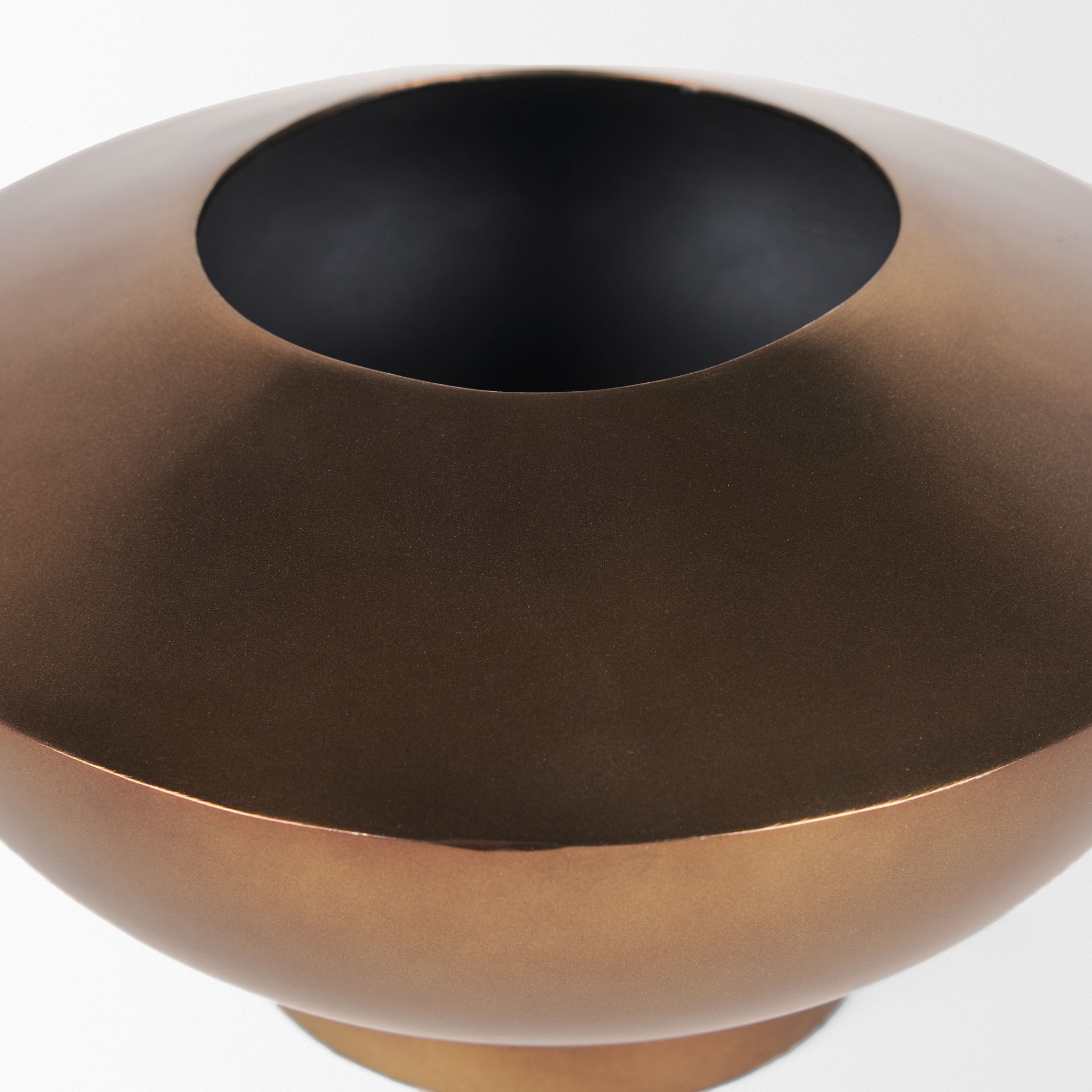 Quiana Medium Textured Gold Metal Vase, by Mercana, 8.25" length x 8.25" width x 4.75" height View 8