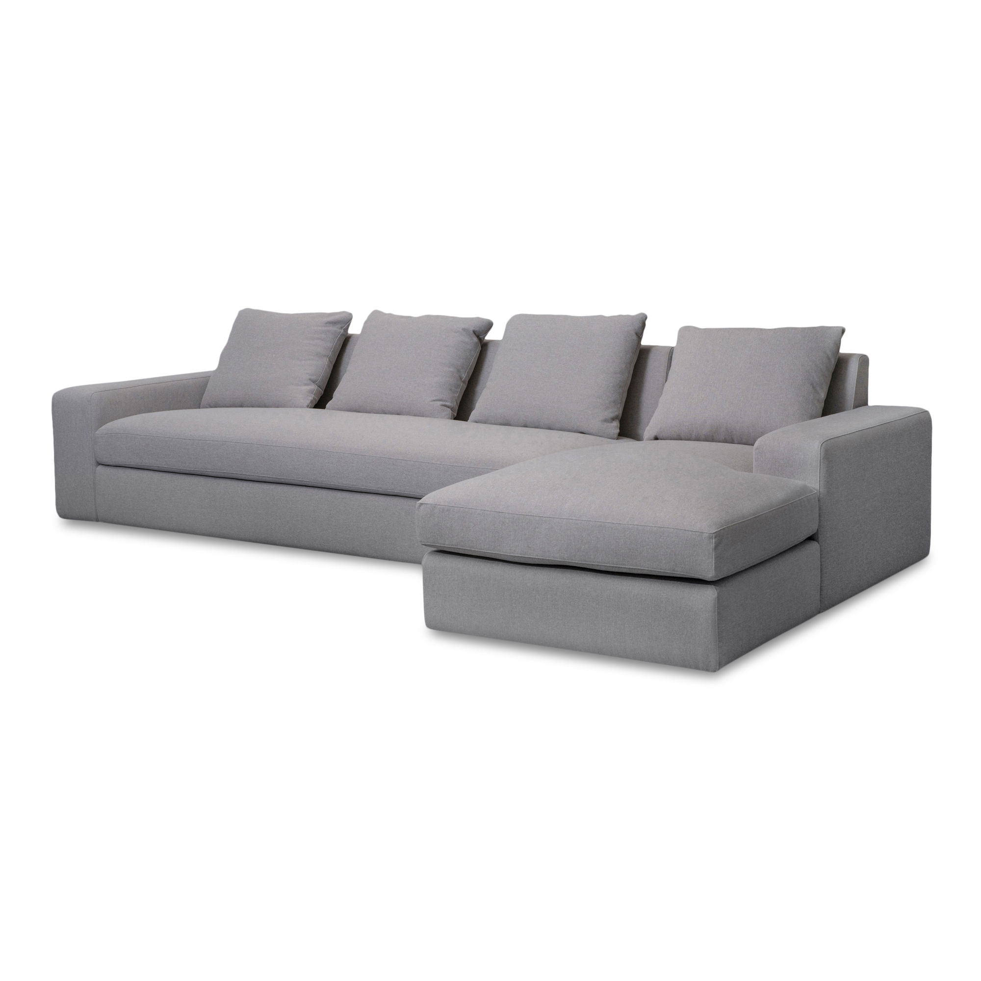 Thomas Right Sectional Grey, Sectional Sofa by Moe's Home, 125" width x 36" height x 41" depth View 3